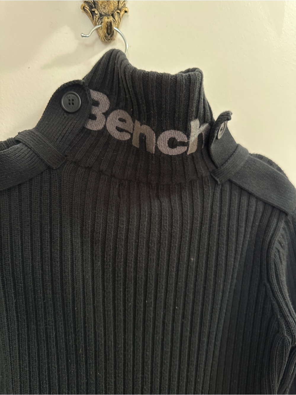 Bench Black Ribbed Zip-Up Bomber Jacket - Picture 10 of 16